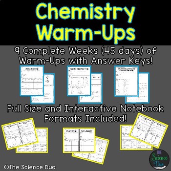 Preview of Chemistry Warm-Ups (Bell Ringers)