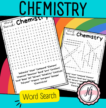 Preview of Chemistry Word Search Puzzle , Chemistry Word Search Activities