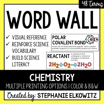 Preview of Chemistry Word Wall | Science Vocabulary