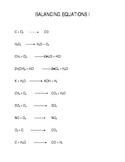 Chemistry Worksheet: Easy Balancing Equations Problems