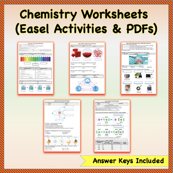 Preview of Chemistry Worksheets Bundle - Easel Activity and Printable PDFs