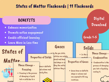 Preview of Chemistry for Kids! Matter and its Properties - Engaging Science Flashcards