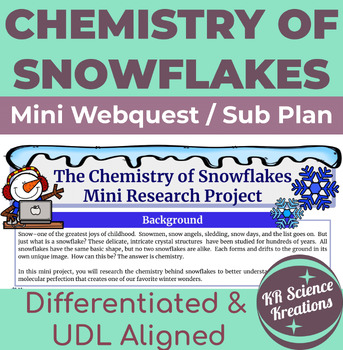 Preview of Snowflake Chemistry Mini Research Project / Sub Plan for Winter (Differentiated)