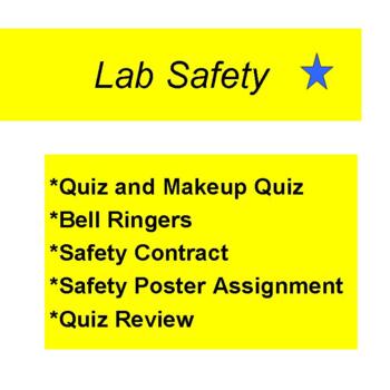 Preview of Chemistry or Physical Science Lab Safety Instructional Materials and Quizzes