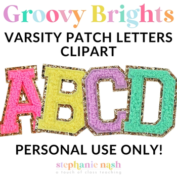 Preview of Chenille Varsity Patch Letters Clipart | Bulletin Board Letters