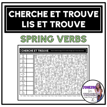 Preview of Cherche et trouve | Lis et trouve | Core French Immersion | Spring Verbs