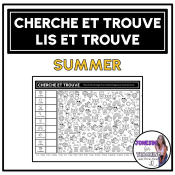 Preview of Cherche et trouve | Lis et trouve | Core French Immersion | Summer Été