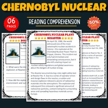 Preview of Chernobyl Nuclear Plant Disaster Reading Comprehension Worksheet 1980s Eighties