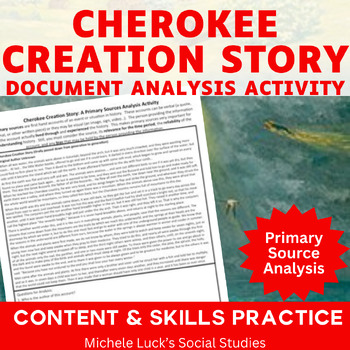 Preview of Cherokee Creation Story Native American Primary Source Analysis Activity