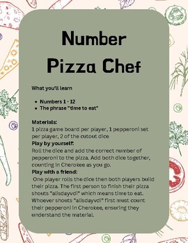 Preview of Cherokee Language Game - Pizza Number Chef