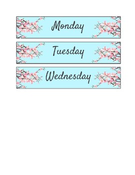 Preview of Cherry Blossom Classroom Labels
