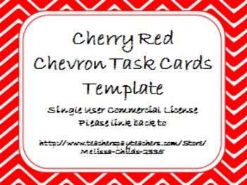 Preview of Cherry Red Chevron Task Card/Scoot Card Templates