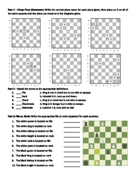 Chess: Chess Game Analysis Worksheet by Spark Learn Tutoring