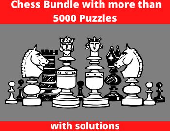 Preview of Chess Puzzles Bundle - Printable PDF -with Answers - Instant Download