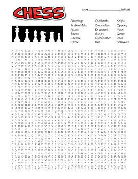 Chess Word Search Puzzle - PrintableBazaar