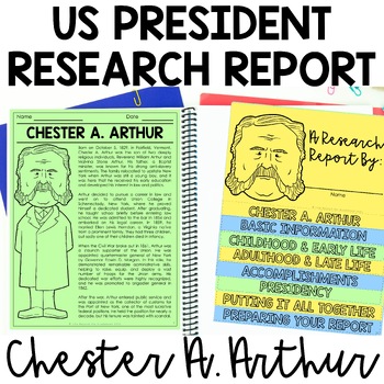 Preview of Chester A. Arthur Research Report | US Presidents Biography | 3rd-5th Grade