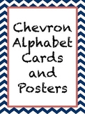 Chevron Alphabet Cards/Posters--Blue