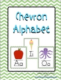 Chevron Alphabet Posters - Green