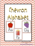 Chevron Alphabet Posters - Peach