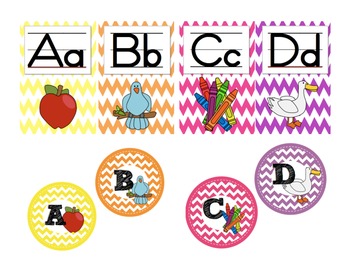 Preview of Chevron Alphabet and Word Wall Headers
