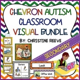 Chevron Autism Middle & High School Classroom Visual Bundle