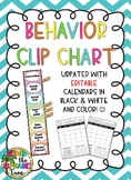 Chevron Behavior Chart with Behavior Calendars (Fully editable)