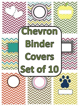Preview of Chevron Binder Cover Pages - Set of 10