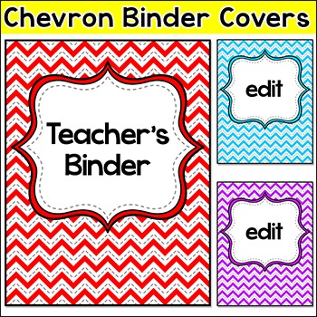 editable chevron binder cover