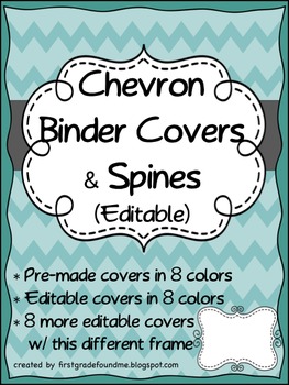 Preview of Chevron Binder Covers & Spine Inserts (Editable)