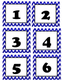 Chevron Blue Cubbie Number Cards