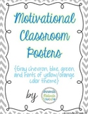 Chevron, Blue, and Green Motivational Poster Pack