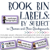 Book Bin Labels: Chevron {By Subject}