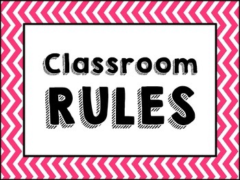 Preview of (Rainbow Chevron Border) Classroom Rules