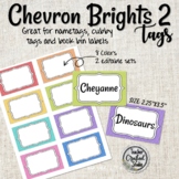 Chevron Brights 2 Tags | Name Badge Tags | Coat Hook Tags