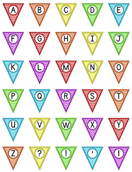 Chevron Bunting - Bulletin Board Letters Editable Banner by Pink Cat Studio