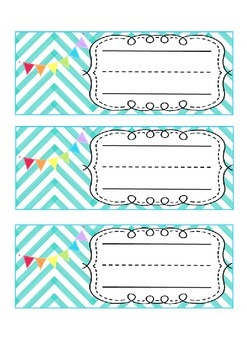 Chevron & Bunting Desk Name Tag by The Fourth Grade Fizz | TPT