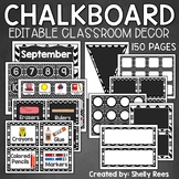 Black and White Classroom Decor | EDITABLE Chalkboard Clas