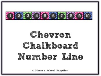 Preview of Chevron Chalkboard Number Line