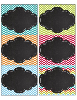 Chevron Chic Editable Chalkboard Labels | TpT