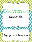 Chevron Chic Lime and Turquoise Editable Labels