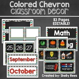 Classroom Decor Editable - Colorful Chalkboard Classroom Decor