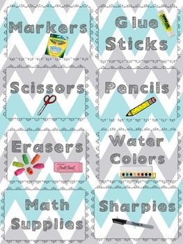 Chevron Classroom Labels by Barking About Second Grade | TpT