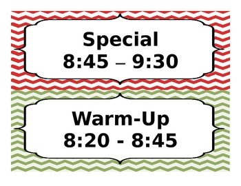 Preview of Chevron Classroom Schedule (editable)