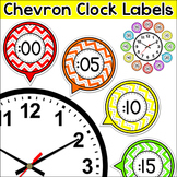 Chevron Theme Classroom Clock Labels & Telling Time Worksheets