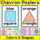 Chevron Classroom Decor Colors and Shapes Posters