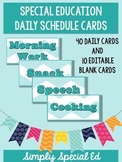 Blue Chevron SPED Daily Schedule Cards