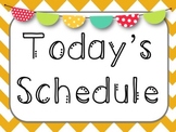 Chevron Daily Schedule Posters and Cards- 6 Editable Cards