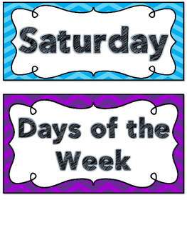 Chevron Days Of The Week Cards By Andrea Marchildon 