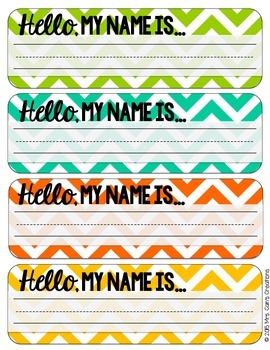 Preview of Editable Chevron Desk Name Tags