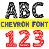 Chevron Doodle Font - Cute KG Cartoon Fonts For Signs, Boa